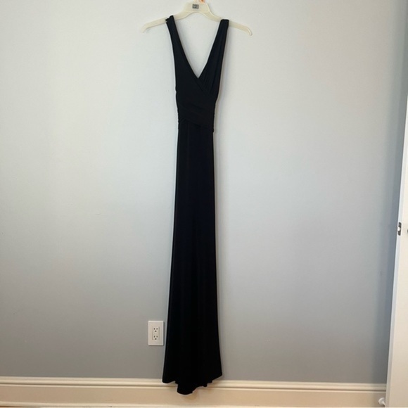 Vera Wang Sleeveless Matte Black Jersey Knit Timeless Classic Maxi Dress Size 4 - Picture 2 of 16